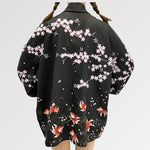 Charger l&#39;image dans la galerie, Veste Kimono Motif Cerisier Japonais &#39;Yaeyama&#39;
