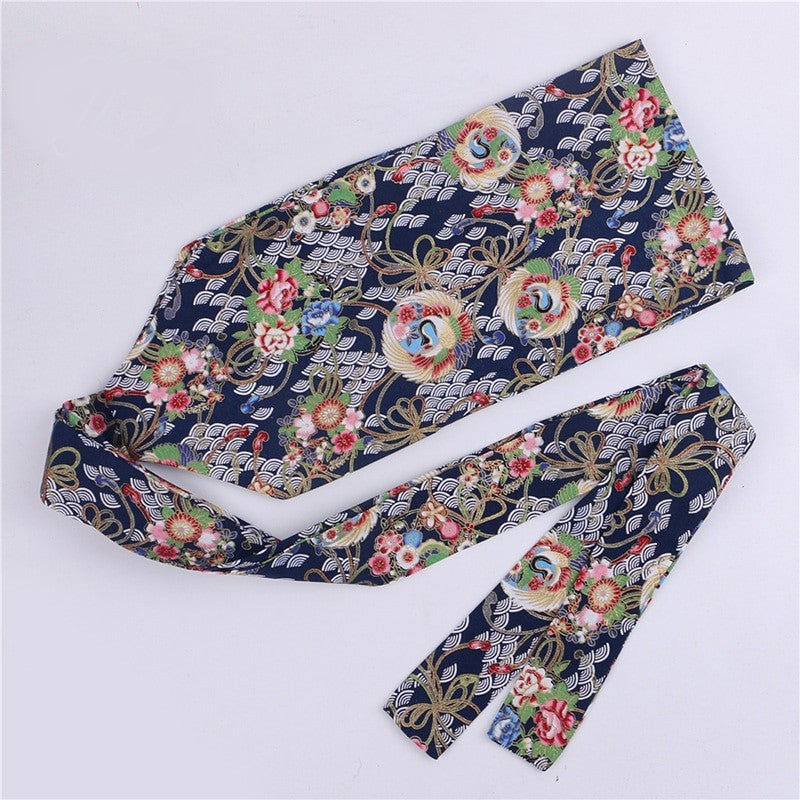 Ceinture Obi colorée Motifs Floraux