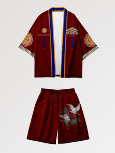 Ensemble Kimono Short 'Rojo'