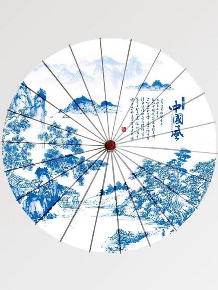 Ombrelle Bleue et Blanche 'Paysage Japonais'