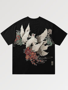 T-shirt Japonais Brodé 'Renard'
