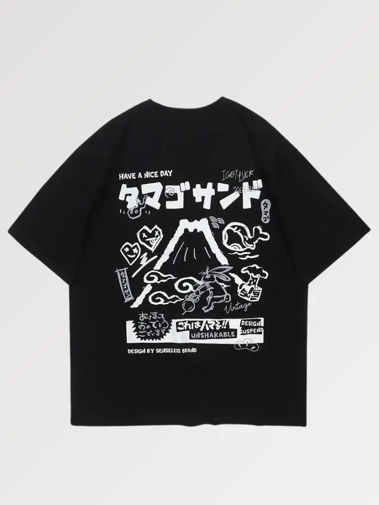 T-shirt Motifs Japonais Oversize 'Yama'