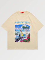 Charger l&#39;image dans la galerie, T-shirt Japonais Motif Bord de Mer &#39;Umigawa&#39;
