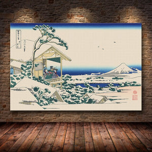 Estampe Japonaise Paysage Neige 'Shikoku'